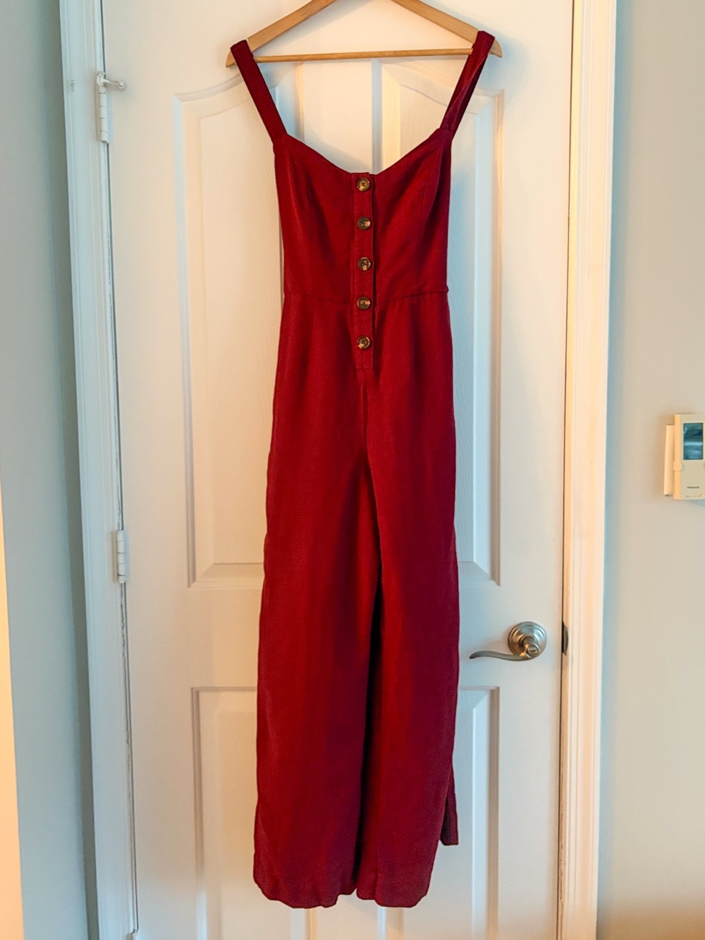 Wild Fable Burgundy Wide Leg Tie Back Jumpsuit M Adjustable Straps